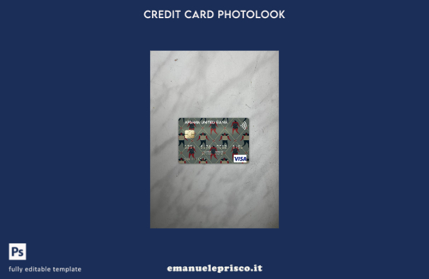 modello frontale photolook con carta visto Afghanistan Afghan United Bank in sti